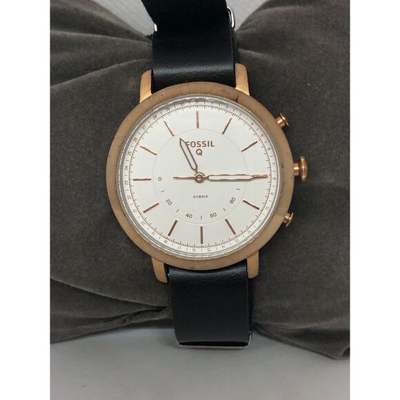 Fossil FTW5007 Women's Leather Analog Hybrid Smart Watch With Custom Band QB115 - Picture 1 of 8